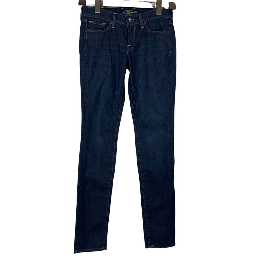 Lucky Brand Charlie Skinny Dark Wash Denim Jeans Size 2/26 - Picture 1 of 2